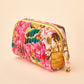 Large Quilted Washbag Impressionist Floral Mustard by Powder