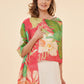 100% Linen Delicate Tropical Scarf Dark Rose