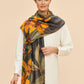 Botany Bliss in Charcoal Wrap Scarf