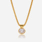 Sparkle Oval Pendant Gold Necklace