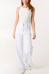 Lotte White High Waisted Denim Jeans