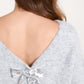 Grey Sequin Bow Reversible Jumper