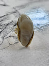 Resin Stone Ring Beige