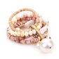 Oversized Pearlie and beaded bracelet stack
