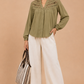 Olive Cutwork Detailed Shirt