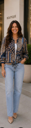 Lightweight Jacket Animal Multi Blue