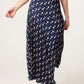 Tina Polka Dot Satin Midi Skirt Navy Blue