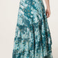 Megan Wrap Leopard Print Skirt Turquoise