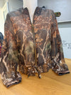 Lightweight Jacket Palm Print Brown
