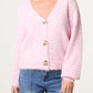Sarah Gold Shell Button Cardigan Pink
