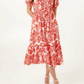 Olivia Orange Leaf Print Dress