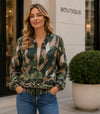 Lightweight Jacket Array Print Khaki