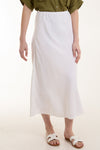 Halle Linen Blend Skirt White