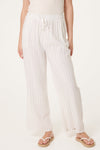 Anna Linen Blend Pinstripe Trousers Stone