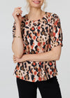 Sam Leopard Top Orange and Red