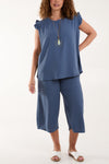 Lorrie Crop Trousers and Top Denim Blue