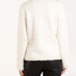 Ellie Hooded Cardigan Faux Fur Trim Hood Ivory
