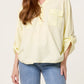 Jade V Neck Cotton Shirt Lemon