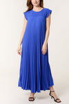Genna Pleated Midi Dress Royal Blue