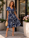 Marble Print Dress Navy