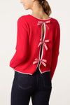 Chloe Gingham Bow Jumper Red