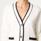 Luna Heart Button Cardigan White