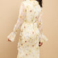 Elyse Yellow Frill Midi Dress