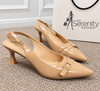 Sophia Patent Kitten Heels Beige