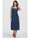 Elena Midi Sundress Navy Petrol Marbles