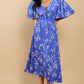 Lissandra Blue Embroidered Midaxi Dress