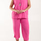 Lorrie Crop Trousers and Top Hot Pink