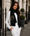 Darcie Embellished Scarf Black