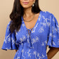 Lissandra Blue Embroidered Midaxi Dress