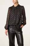 Chloe Black and Gold Spot Top
