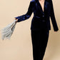 Gabriella Navy Velvet Blazer