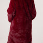 Rachel Faux Fur Double Breasted Coat Burgundy