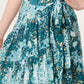Megan Wrap Leopard Print Skirt Turquoise