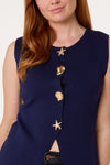 Kathy Waistcoat Aquatic Buttons French Navy
