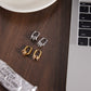 Oval Hoops with Sparkle Rings Gold