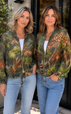 Lightweight Jacket Palm Print Khaki