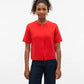 Gold Short Sleeve One Button Cardigan Red