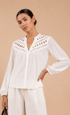 White Cutwork Detailed Shirt
