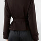 Wren Crop Blazer Jacket Dark Brown