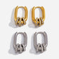 Oval Hoops with Sparkle Rings Gold
