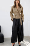 Wren Crop Blazer Jacket Beige