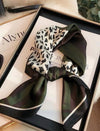 Satin Animal Print Scarf Green