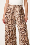 Demy Snake Print Wide Leg Trousers Brown