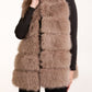 Jemma Faux Fur Pelted Gilet Mocha