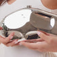 Hammered Metal Clutch Bag Silver