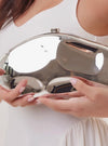 Hammered Metal Clutch Bag Silver